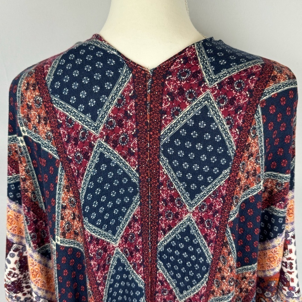 Altar’d State Boho Guaze Kimono Wrap Swim Coverup Lightweight Patchwork Print - Picture 6 of 7